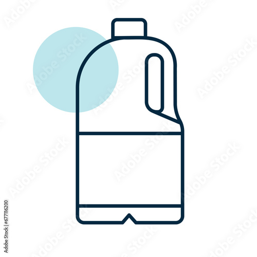 Milk plastic bottle vector icon