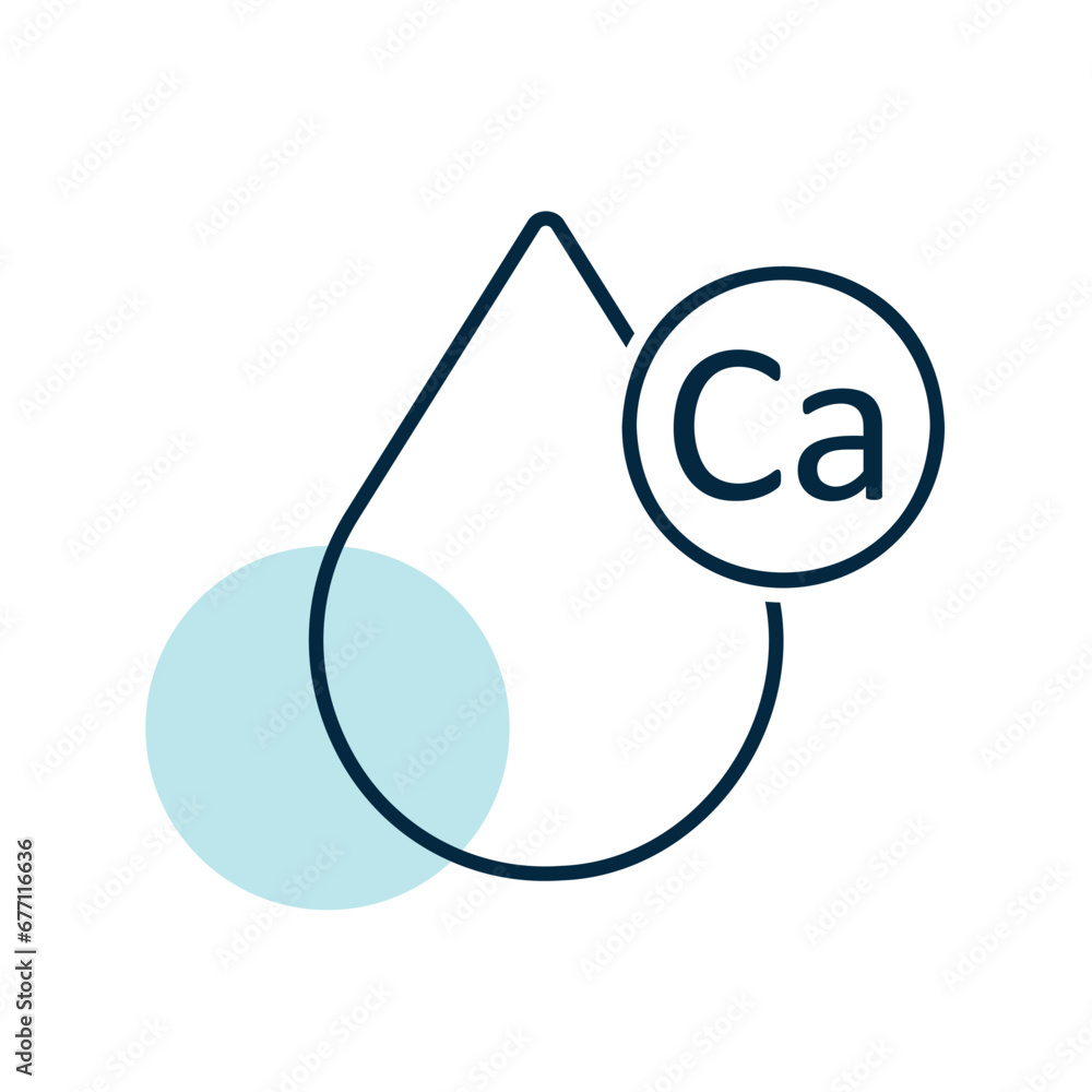 Milk drop with molecule calcium vector icon