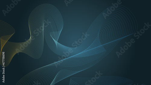Abstract wavy information technology smooth wave lines background. Design used for banner, presentation, web design, cover, web, flyer, card, poster, texture, slide, magazine, data visualization. © LifeJourney