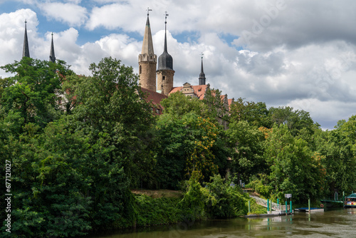 Blick von der Saale auf Schloß und Dom in Merseburg