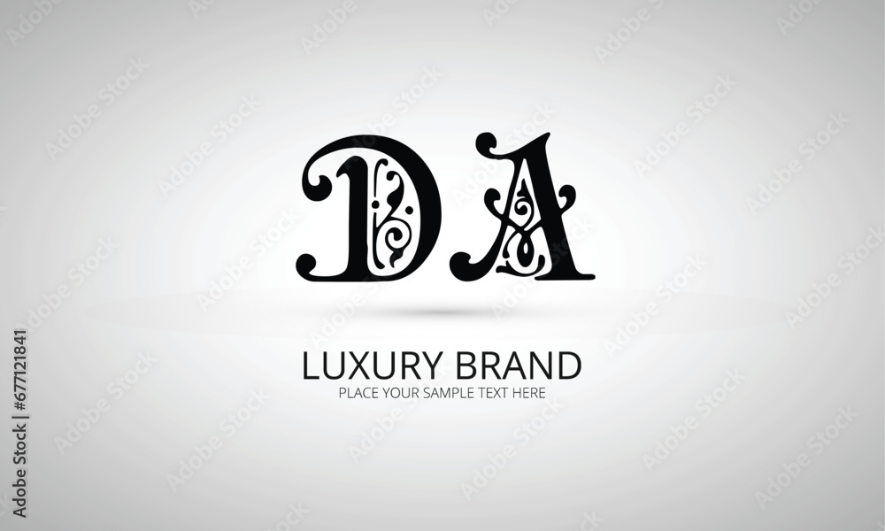DA: initials monogram letter text alphabet logo design DA: initials monogram letter text alphabet logo design