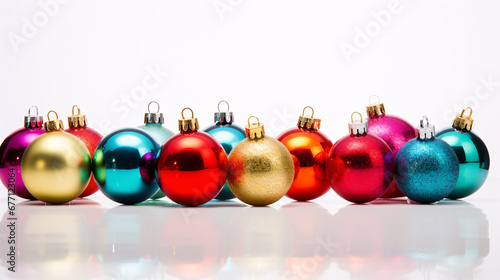 Festive Christmas Ornaments with intriguing color variations on a single color background