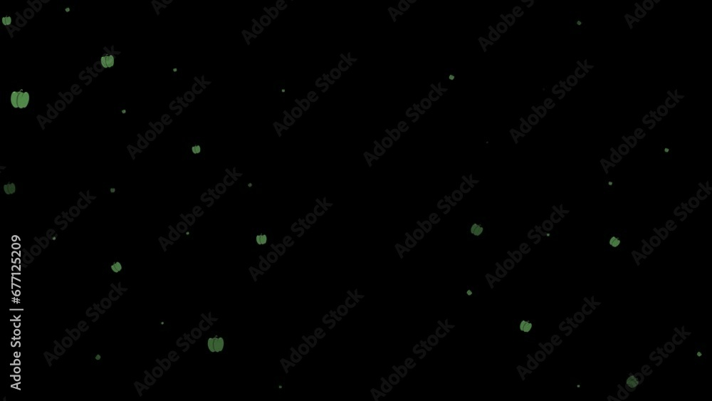 Green pepper emoji animated, Animated bell pepper emoticon, Animated