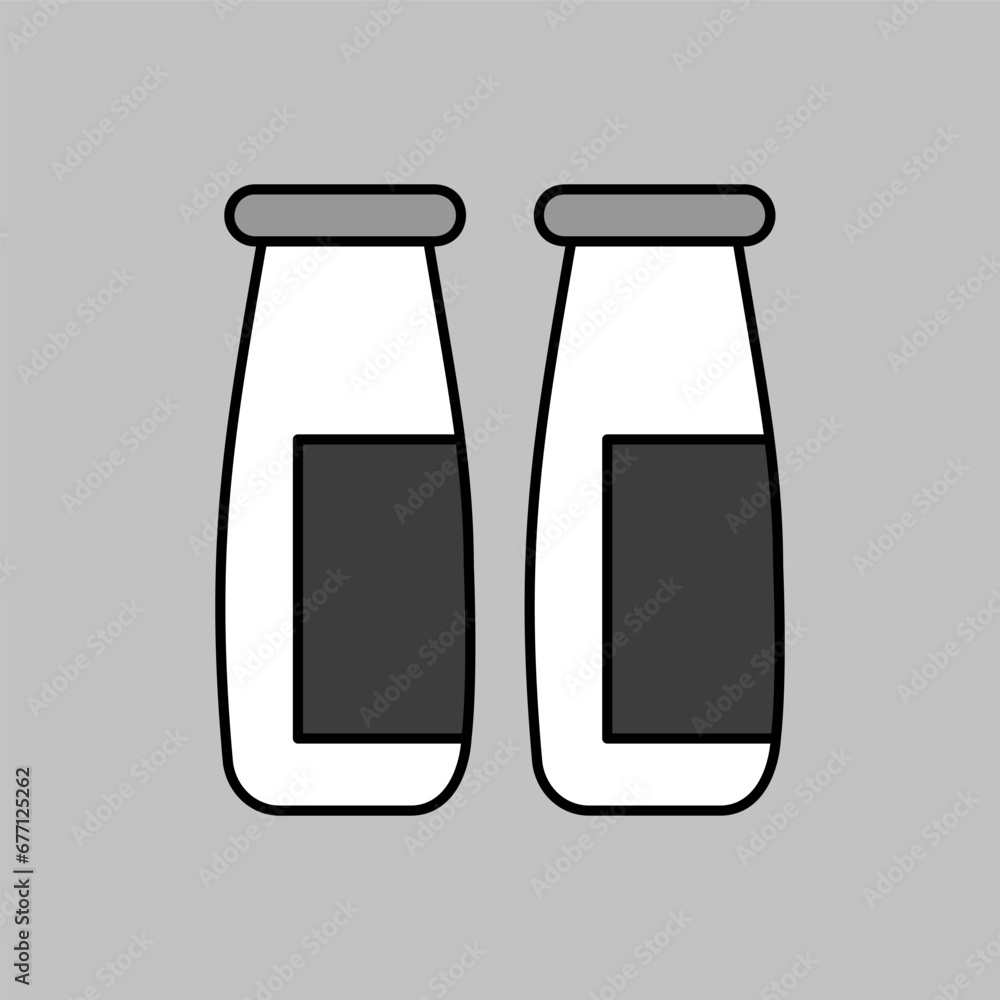 Drinkable yoghurt bottle vector grayscale icon Drinkable yoghurt bottle vector grayscale icon