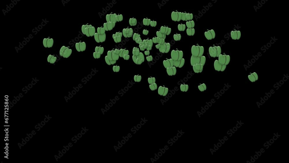 Green pepper emoji animated, Animated bell pepper emoticon, Animated