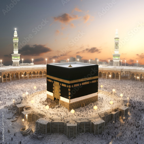 The Holy Kaaba is the center of Islam, Located in Masjid Al Haram in Mecca.
