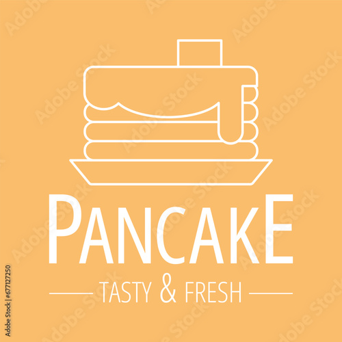 Simple bakery logo. Line icon with pancakes