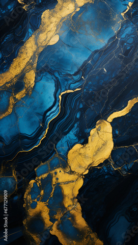  Blue Marble with Gold Accents. abstract wallpaper background. 