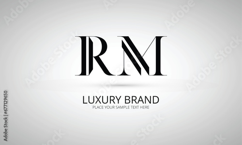 RM R rm initial logo | initial based abstract modern minimal creative logo, vector template image. luxury logotype logo, real estate homie logo. typography logo. initials logo photo