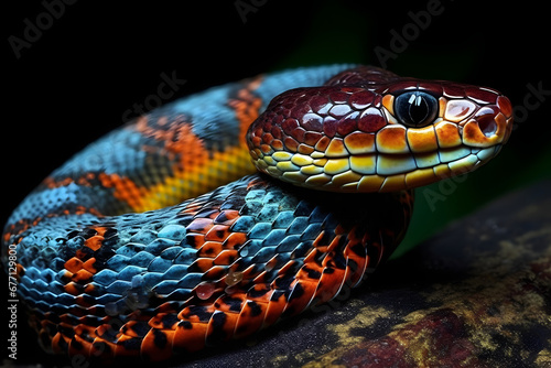 close up of a python. 