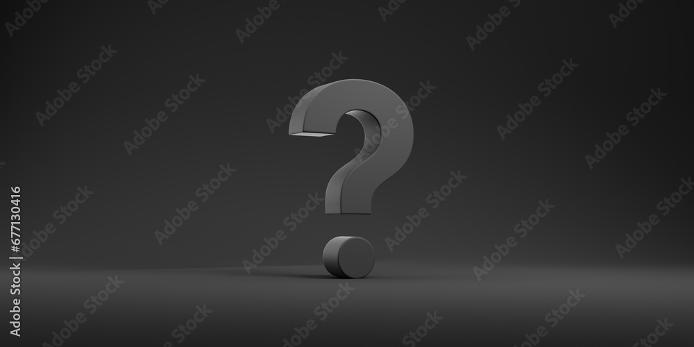 Big black question mark on empty dark background Big black question mark on empty dark background