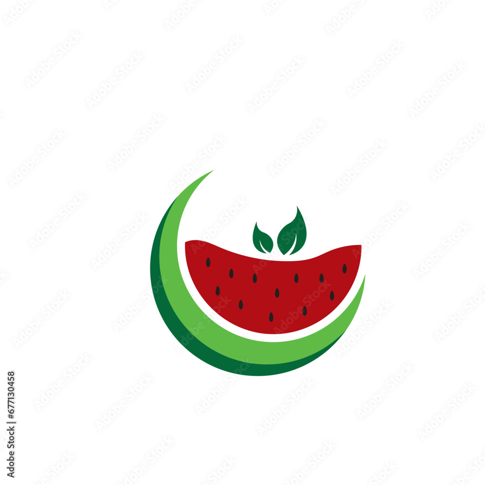 watermelon logo illustration moon vector design watermelon logo illustration moon vector design