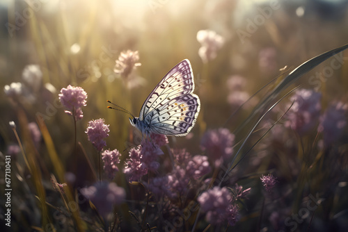 butterfly on a flower.  © D
