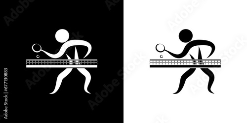 Pictogrammes représentant la compétition de tennis de table, une des disciplines des sports avec une balle.