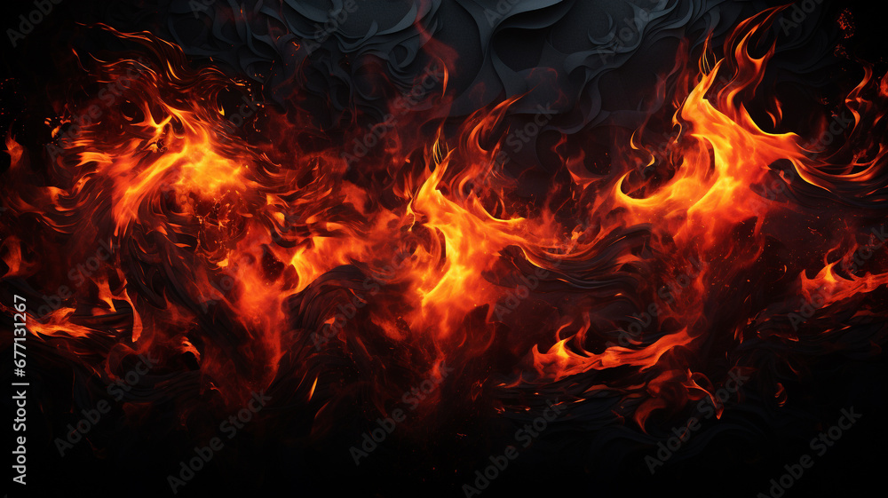 flames on black background