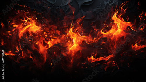 flames on black background