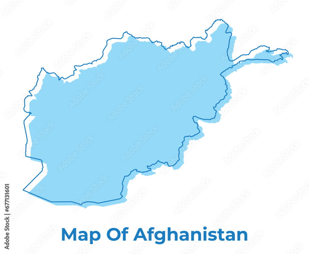 Afghanistan simple outline map vector illustration
