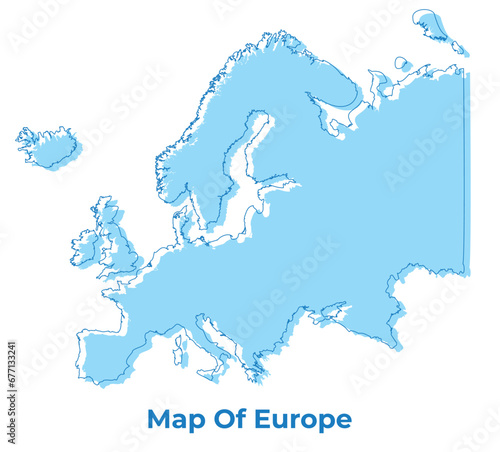 Europe simple outline map vector illustration
