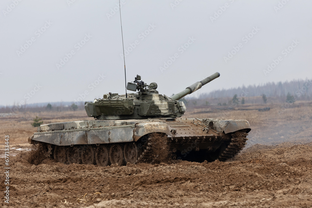 Tank is driving through the range Tank is driving through the range