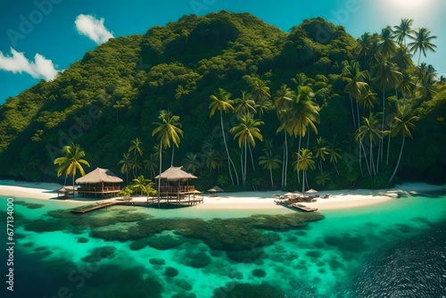 Tropical paradise. Beautiful island in the ocean.