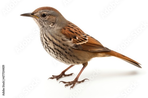 Dunnock bird isolated on white background