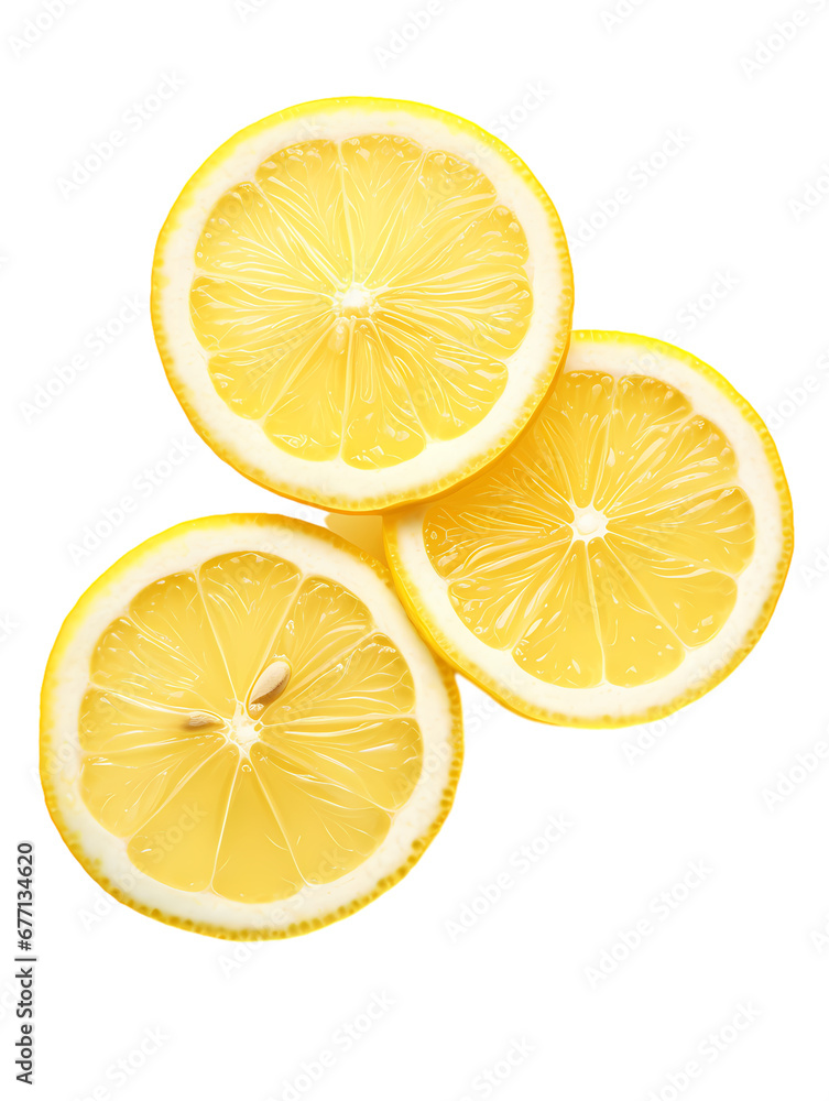 Lemon slices on transparent background Lemon slices on transparent background