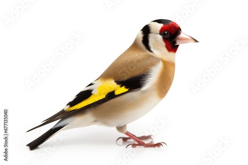 Goldfinch bird isolated on white background © Karlaage