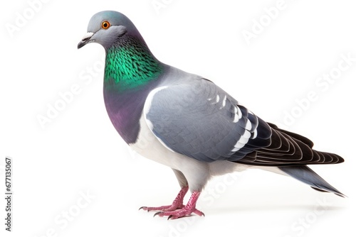 Wood pigeon bird isolated on white background photo