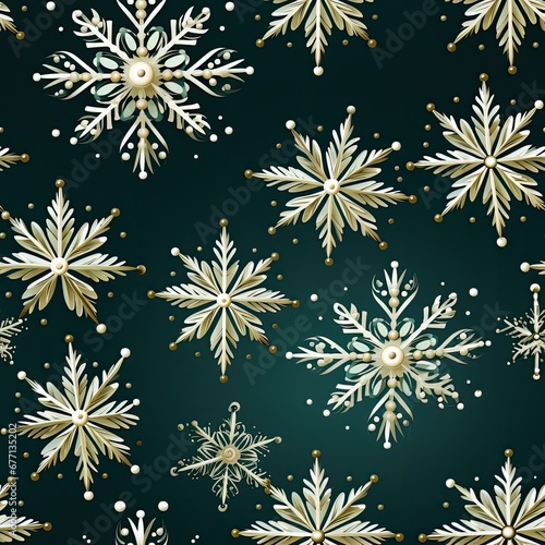 Vamberk Bobbin Lace Snowflakes Seamless Pattern Design. photo