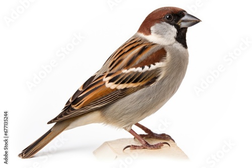 House Sparrow bird isolated on white background
