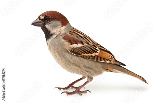 House Sparrow bird isolated on white background