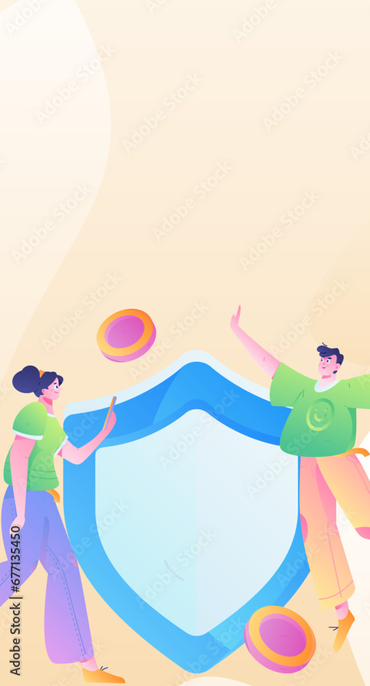 Fototapeta premium Internet financial management investment flat vector concept operation hand drawn illustration 