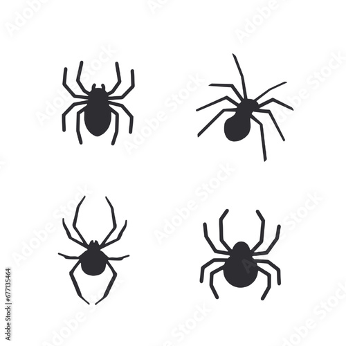 spider icon set isolated on white © mualtry003