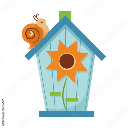 Vector illustration of birdhouse in flat style