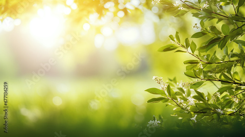 spring green background with twig framing  © bmf-foto.de