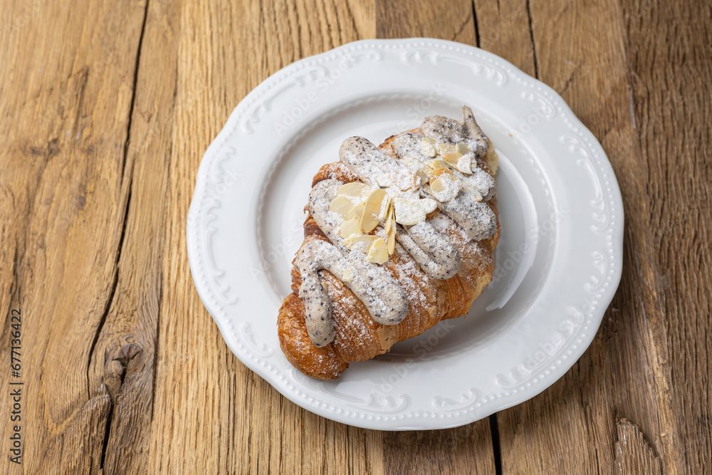 Delicious croissant on a plate Delicious croissant on a plate