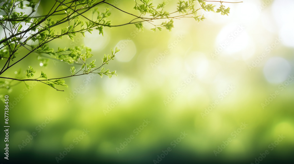 spring green background with twig framing 