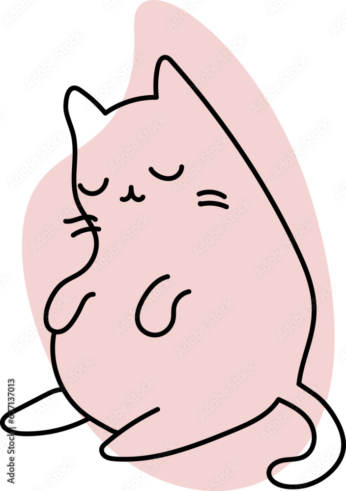 Cat tired illustration Cat tired illustration