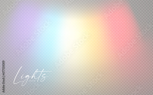Rainbow light effect. Dispersion of beam. Sun light effect for immersion in atmosphere.