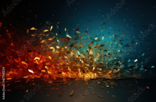 abstract background of explosion of colored particles