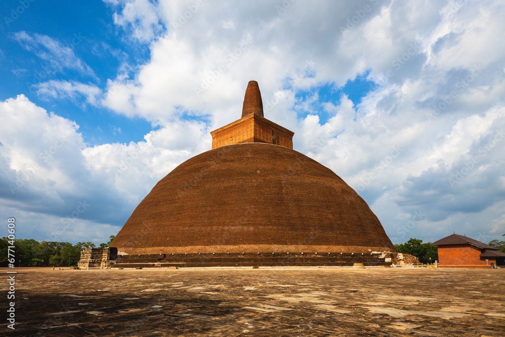 Abhayagiri Dagoba in Anuradhapura, a major city located in north central plain of Sri Lanka