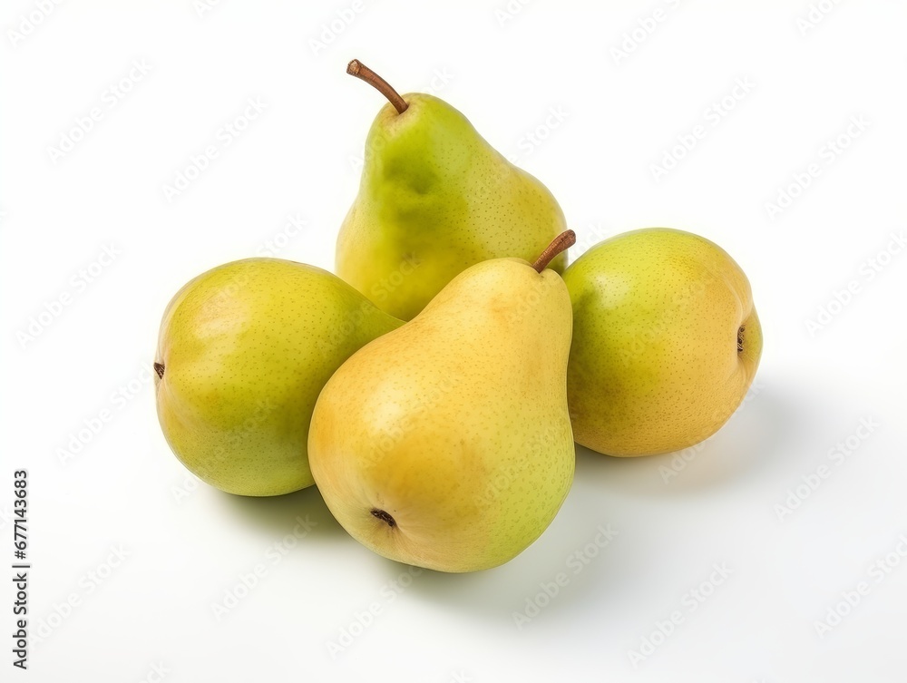 A bunch of Pear fruits isolated on a white background A bunch of Pear fruits isolated on a white background
