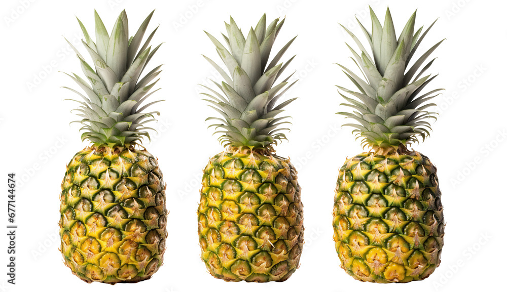 Delicious pineapples set, cut out Delicious pineapples set, cut out