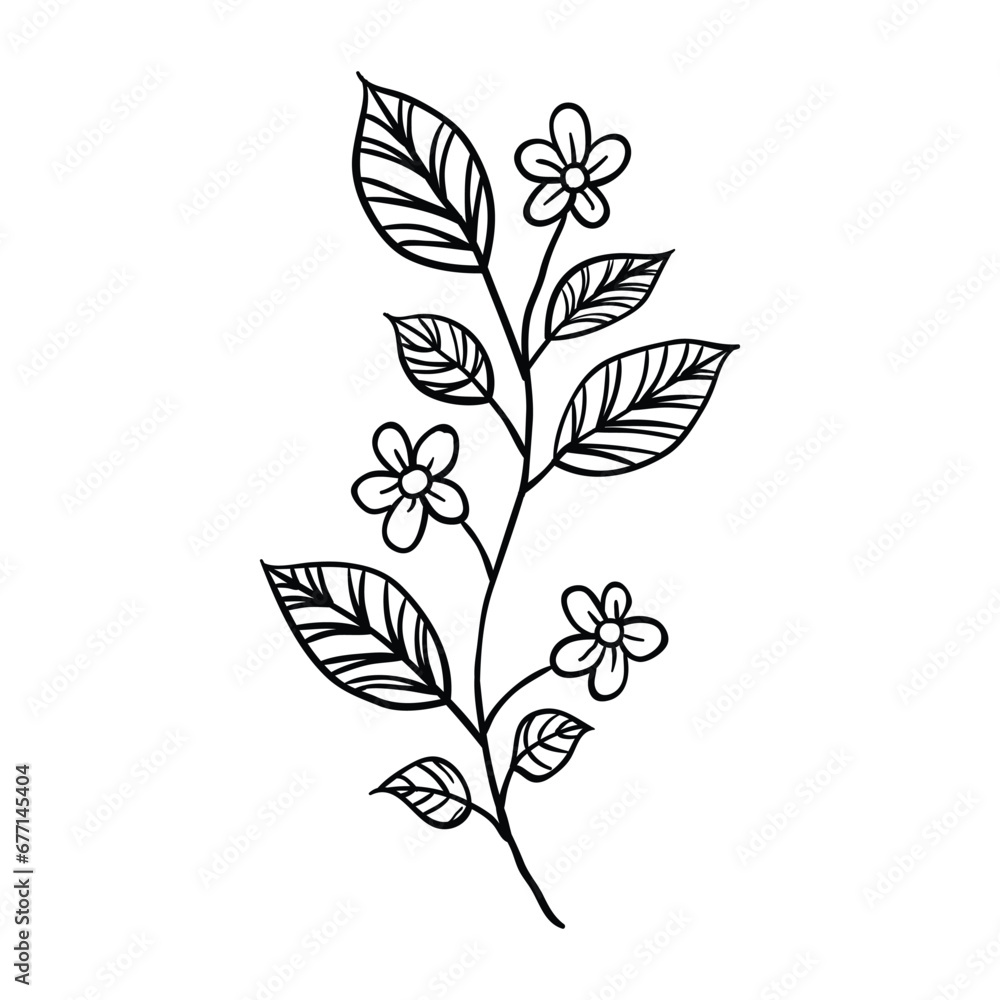 Hand drawing style of flower vector. It is suitable for plant and flower icon, sign or symbol. Hand drawing style of flower vector. It is suitable for plant and flower icon, sign or symbol.
