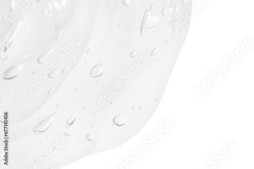Transparent cosmetic gel. On an empty background.