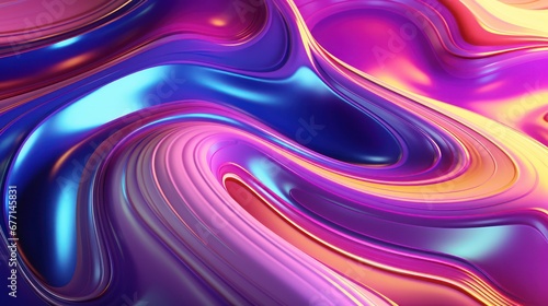 metallic neon pink purple blue liquid texture 3d render