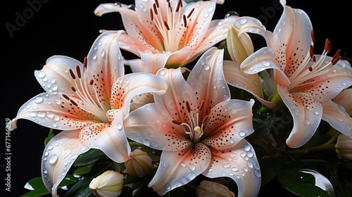 Beautiful Lily flowers. Mother's day concept with a space for a text. Valentine day concept with a copy space.