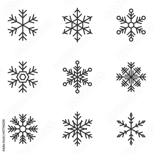 Winter Christmas snowflakes icon illustration