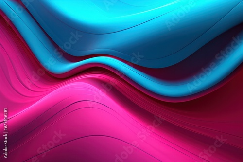 neon pink blue wavy lines dynamic illustration with copy space. Information flow  data visualization  presentation visual  tech industry company website banner.