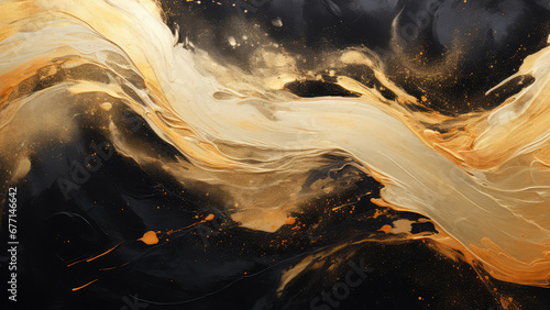 Vibrantly painted brushstrokes create a luxury colorful abstract swirl design